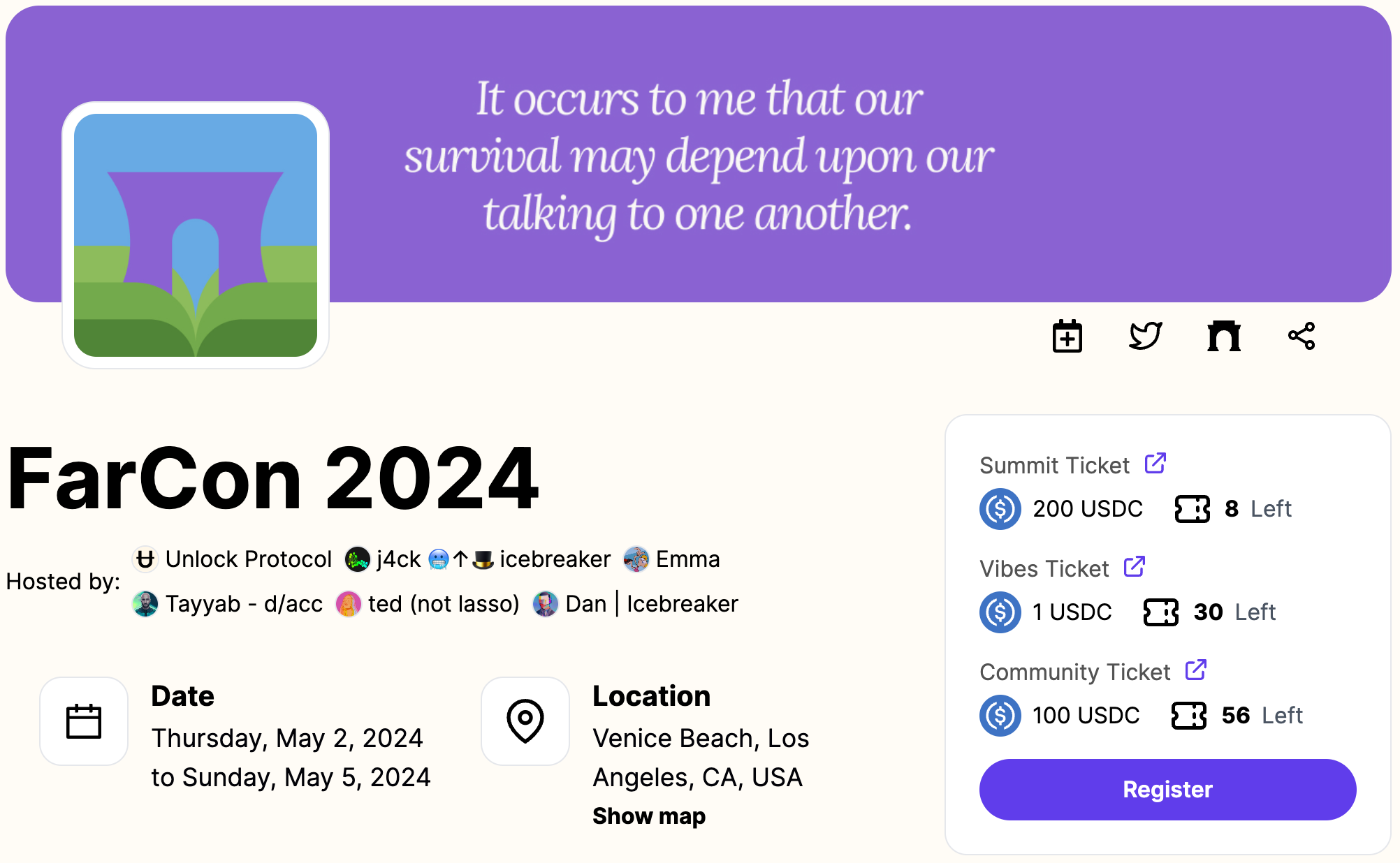 Farcon uses Events by Unlock